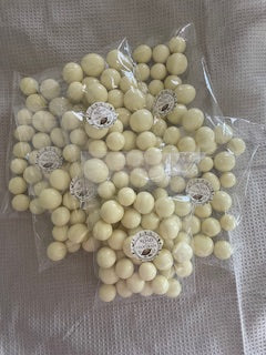 White Chocolate covered Raspberries.